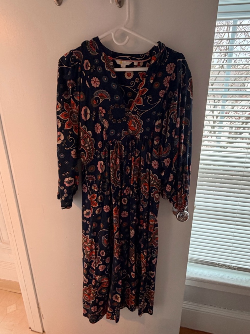 Boden Navy Floral Jersey Print Dress (Never worn) - size 6